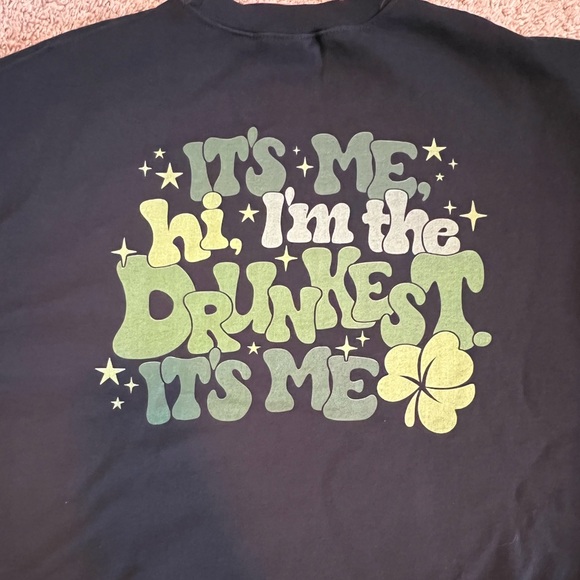 Taylor Swift Anti-hero Inspired St Patrick’s Day Smiley Face Crewneck Sweatshirt - Picture 2 of 4